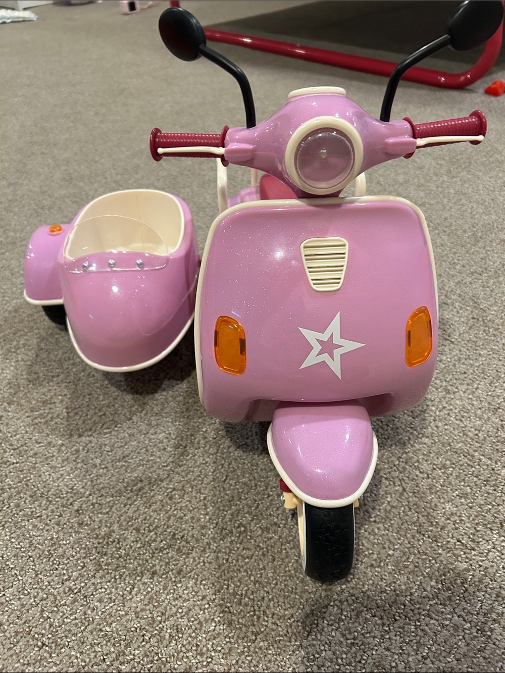 American Girl doll Sparkle Pink Doll Scooter with Sidecar